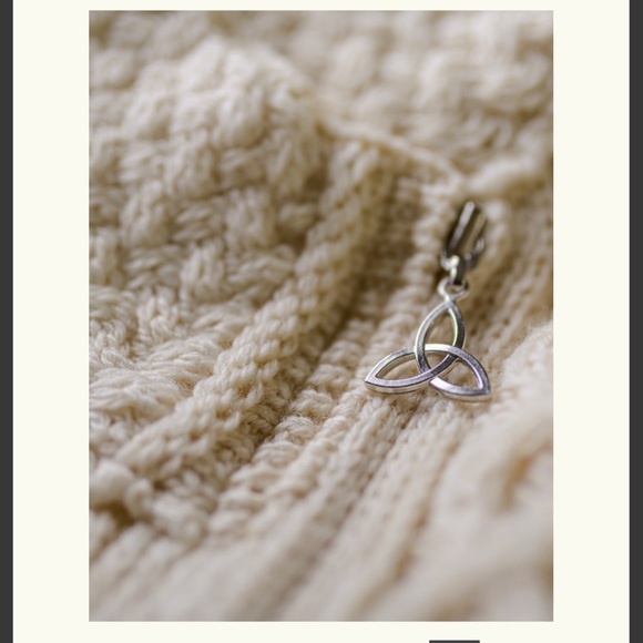 Aran Cable Knit Hoodie With Celtic Side Zip - Picture 2 of 6